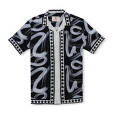 Chemise à manches courtes avec col camp et imprimé Match